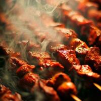 Savory Shish Kebab with a hint of spice Generative AI photo