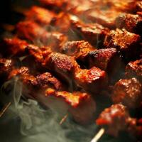 Savory Shish Kebab with a hint of spice Generative AI photo