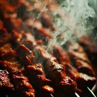 Savory Shish Kebab with a hint of spice Generative AI photo