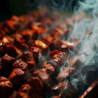 Savory Shish Kebab with a hint of spice Generative AI photo