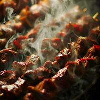 Savory Shish Kebab with a hint of spice Generative AI photo