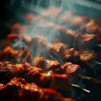 Savory Shish Kebab with a hint of spice Generative AI photo