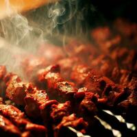 Savory Shish Kebab with a hint of spice Generative AI photo