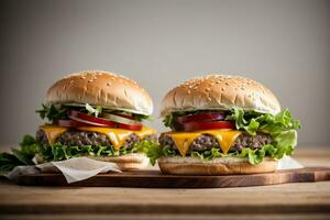 tentador queso hamburguesa generativo ai foto