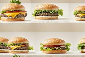 Juicy Cheese Burger by Generative AI photo