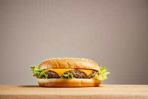 tentador queso hamburguesa con generativo ai foto