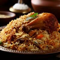 Delightful Basmati Biryani Perfection by AI Creation photo