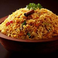 encantador basmati Biryani perfección por ai creación foto