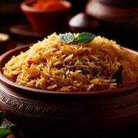 Delightful Basmati Biryani Perfection by AI Creation photo