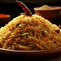 Delightful Basmati Biryani Perfection by AI Creation photo