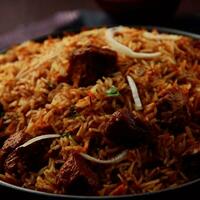 Delightful Basmati Biryani Perfection by AI Creation photo