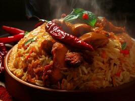 Tempting Basmati Biryani Perfection by AI Creation photo