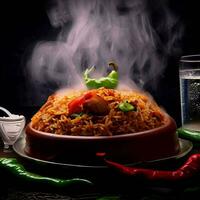 Tempting Basmati Biryani Perfection by AI Creation photo