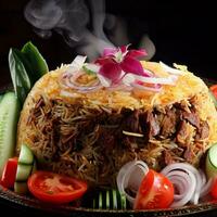 Tempting Basmati Biryani Perfection by AI Creation photo