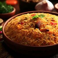 Tempting Basmati Biryani Perfection by AI Creation photo