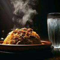 Aromatic Basmati Biryani Crafted with Generative AI photo