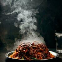 Aromatic Basmati Biryani Crafted with Generative AI photo