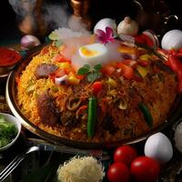 Aromatic Basmati Biryani Crafted with Generative AI photo