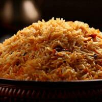Aromatic Basmati Biryani Crafted with Generative AI photo