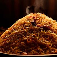 Aromatic Basmati Biryani Crafted with Generative AI photo