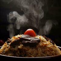 Flavorful and Tempting Basmati Biryani by Generative AI photo