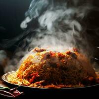 Flavorful and Tempting Basmati Biryani by Generative AI photo