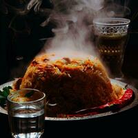 Flavorful and Tempting Basmati Biryani by Generative AI photo