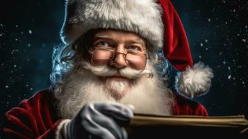 close-up photo of Santa Claus. Generative AI