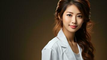Intimate Asian female doctor. Generative AI photo