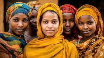 un foto de mujer de diferente nacionalidades generativo ai