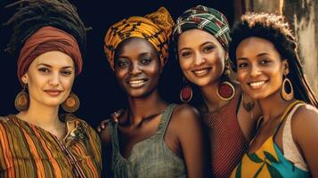 A photo of women of different nationalities. Generative AI