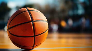 basketball close-up photo. Generative AI photo