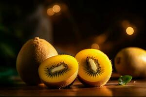 amarillo kiwi fruta. generar ai foto