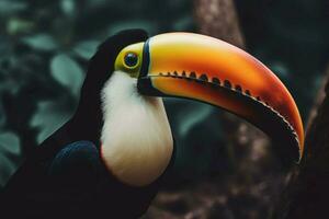Toucan bird tropical. Generate Ai photo