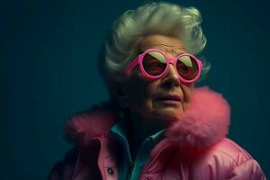 Stylish fashion grandma sunglasses. Generate Ai photo