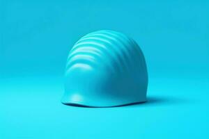 Blue swimming cap. Generate Ai photo
