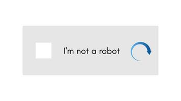 Template for entering captcha I'm not a robot vector