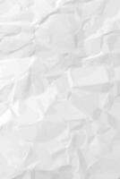 White clean crumpled paper background. Vertical crumpled empty paper template for posters and banners. Vector illustration