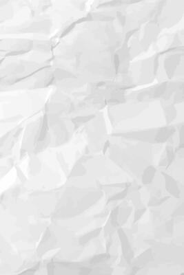 White clean crumpled paper background. Vertical crumpled empty paper template for posters and banners. Vector illustration