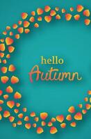 Autumn background with maple yellow leaves and place for text.  Stories banner design for fall season banner or poster. Vector illustration