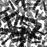 Seamless pattern with black pencil brushstrokes in abstract shapes on white background. Vector illustration