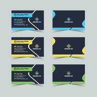 Creative New and unique Business Card. Business card template. Creative Business card Template With Gray, Blue, Green, Yellow Color template. Modern and Simple business card. vector