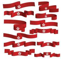 hongkong ribbon flag vector element