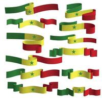 senegal ribbon flag vector element