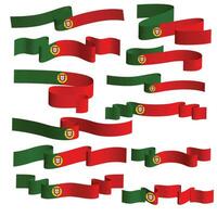 portugal ribbon flag vector element