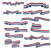 netherland ribbon flag vector bundle set