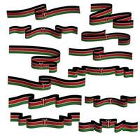 kenya ribbon flag vector element