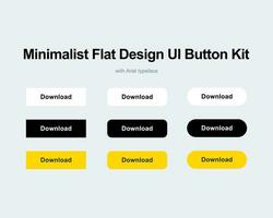 Minimalist Flat Design UI Button Kit vector