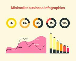 Flat design charts and graphs vector graphic