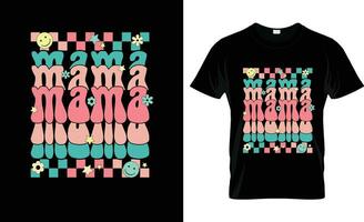 mamá vistoso gráfico camiseta, camiseta impresión Bosquejo vector